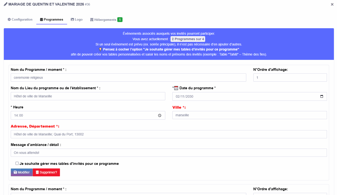 Ajouter un programme