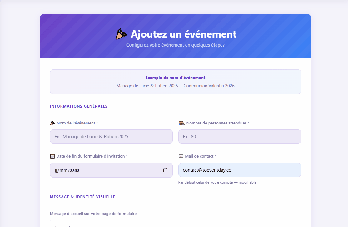 Créer un événement